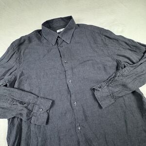 Vintage 23 Baullari 100% Linen Button Shirt Men 18 45 (XL) Made In Italy Designe